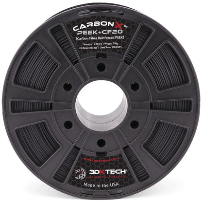 3DXTech - CarbonX - PEEK+CF20 - Noir (Black) - 1.75 mm - 500 g