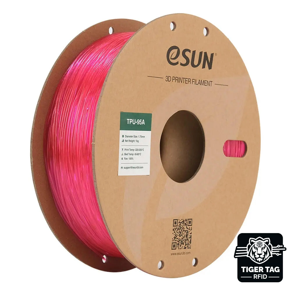 eSun - TPU-95A - Rose Translucide (Translucent Pink) - 1,75 mm - 1 kg avec RFID TigerTag