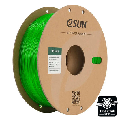eSun - TPU-95A - Vert Translucide (Translucent Green) - 1,75 mm - 1 kg avec RFID TigerTag