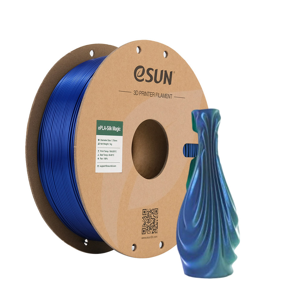 Bobine eSun de eSilk-PLA Magic Green Blue - 1 kg - Spool plastique et son print