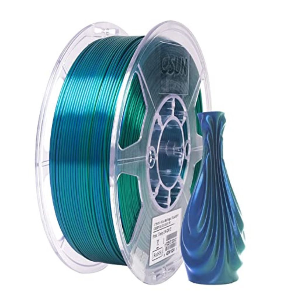 Bobine eSun de eSilk-PLA Magic Green Blue - 1 kg - Spool plastique et son print