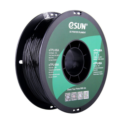 Bobine eSun de eTPU-95A Black - 1 kg - Bobine en plastique