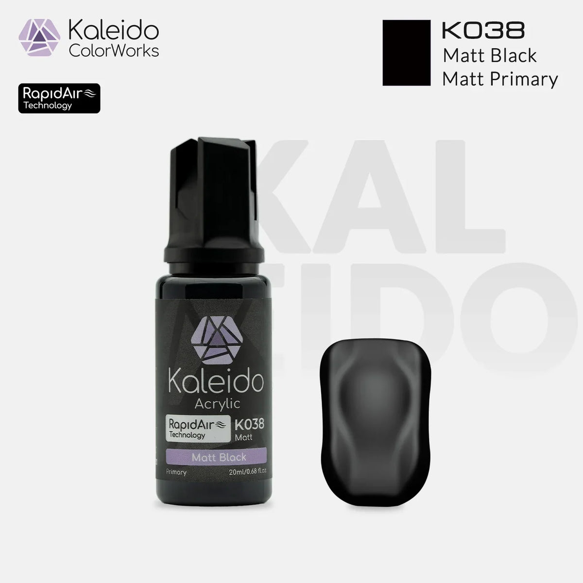 Kaleido ColorWorks - Matt/Primary - Noir Mat (K038 Matt Black) - 20ml