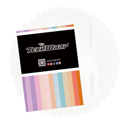 TeckWrapCraft - Vinyle Autocollant pour Laminage à Froid - Transparent Mat - 15 feuilles