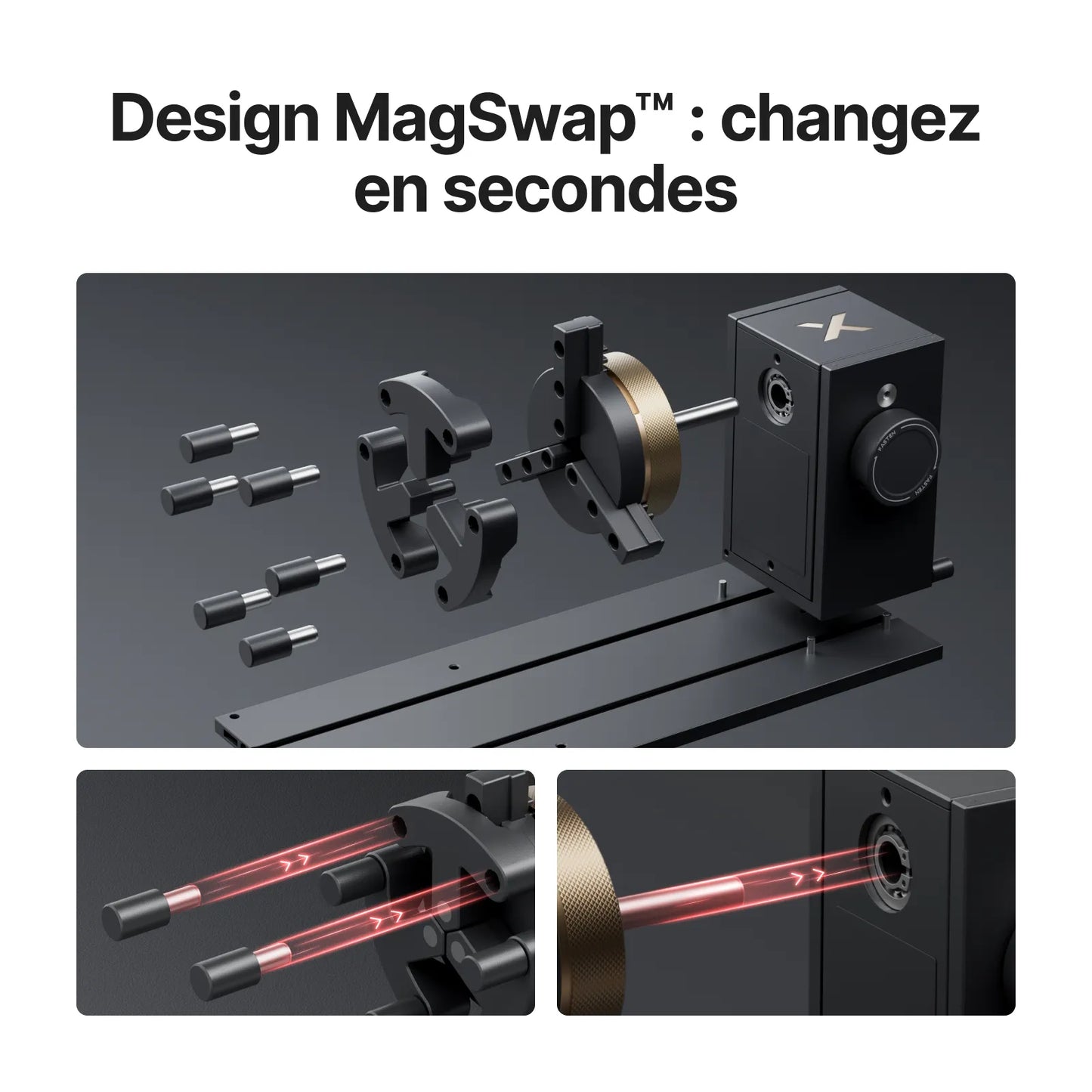 xTool - RA3 : Premier mandrin rotatif intelligent avec système MagSwap™