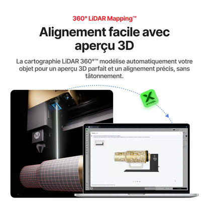xTool - RA3 pour P2S - Mandrin rotatif intelligent avec système MagSwap™