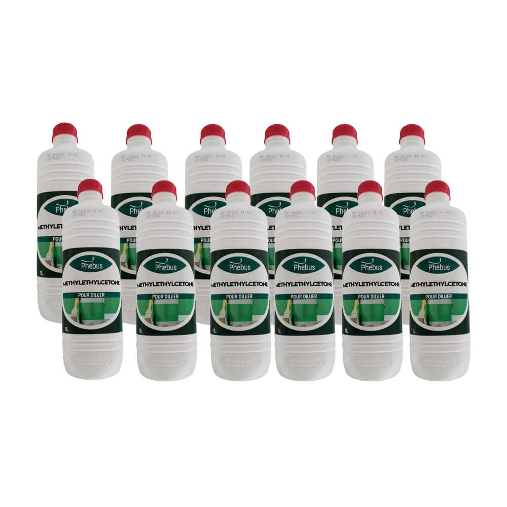 Pack de 12 Bouteilles Diluant Méthyléthylcétone de Phebus - MEK