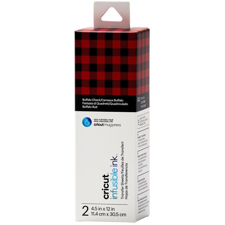 Cricut - 2 Feuilles de Transfert avec Motifs Infusible Ink - Buffalo Check - (11,4x30,5cm)
