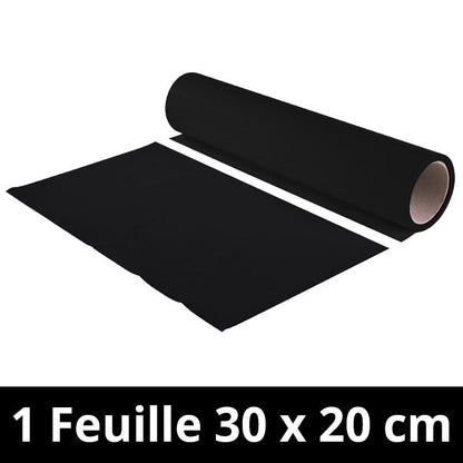 Chemica - Upperflock - Noir (Black) - Feuille 30 cm x 20 cm