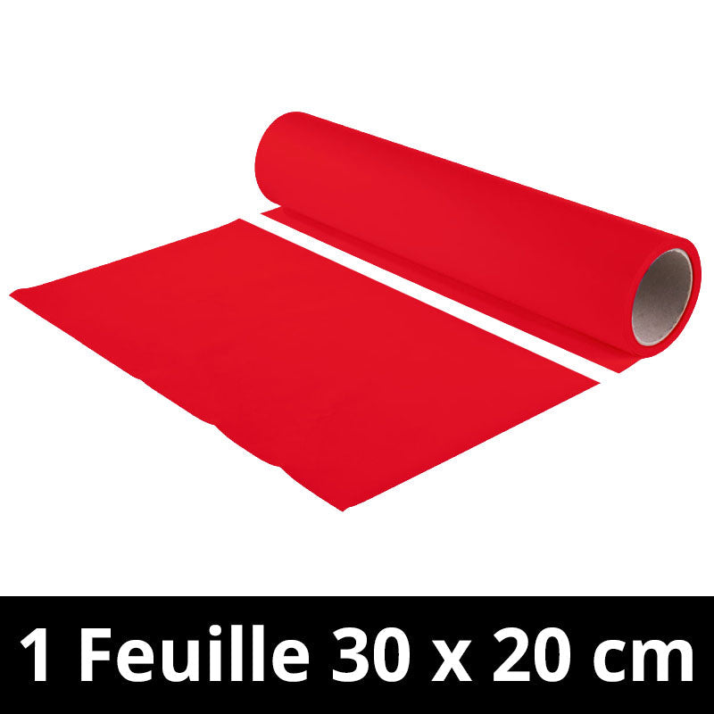 Chemica - Upperflock - Rouge (Red) - Feuille 30 cm x 20 cm