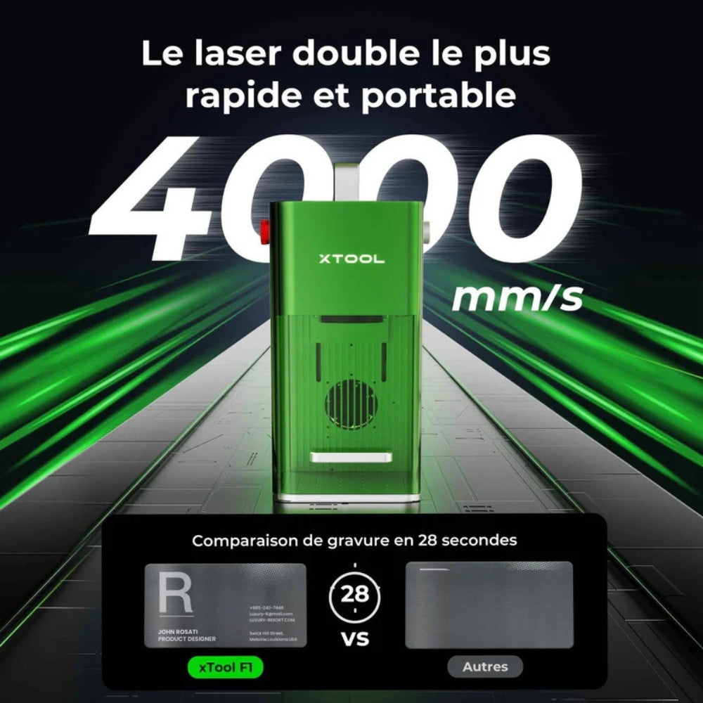 xTool - F1 - Graveur Laser portable IR 2W et Diode  10W - Classe IV