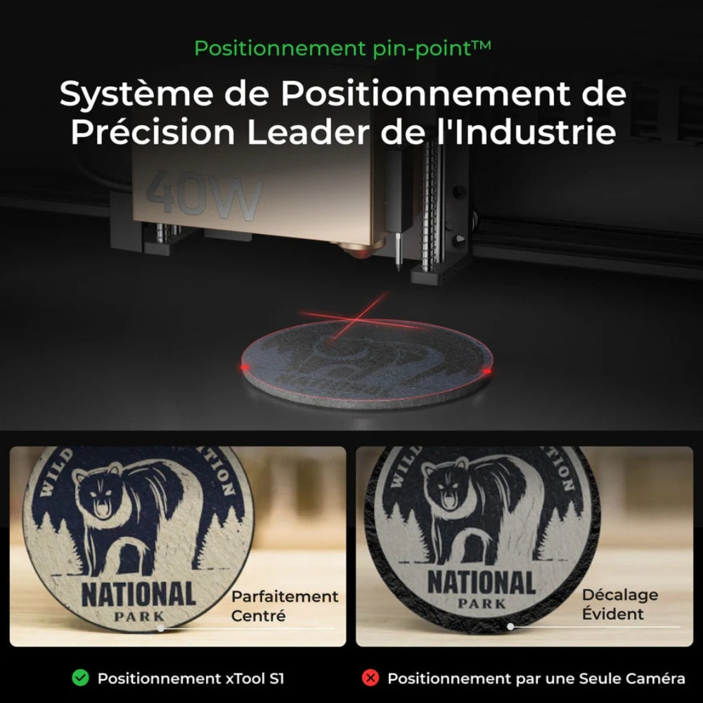 xTool - Pack Basic S1 - Découpe et Graveur Laser - Noir - 20W