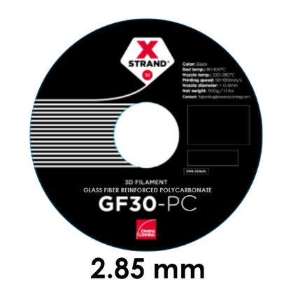 XSTRAND - GF30-PC Polycarbonate Owens Corning - Noir (Black) - 2.85 mm - 500 g, Filament, XStrand
